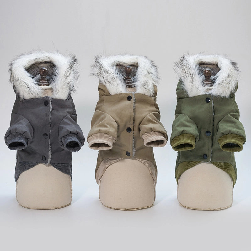 Autumn/winter Season Pet Clothes Dog Cotton Coat Fleece-lined Two-legged Dog Clothing Fashionable Pet Outfit