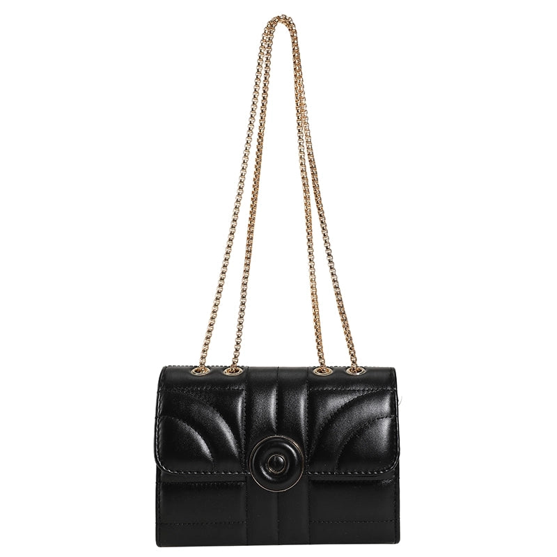 Women's Pu Leather Solid Color Elegant Square Magnetic Buckle Shoulder Bag Crossbody Bag