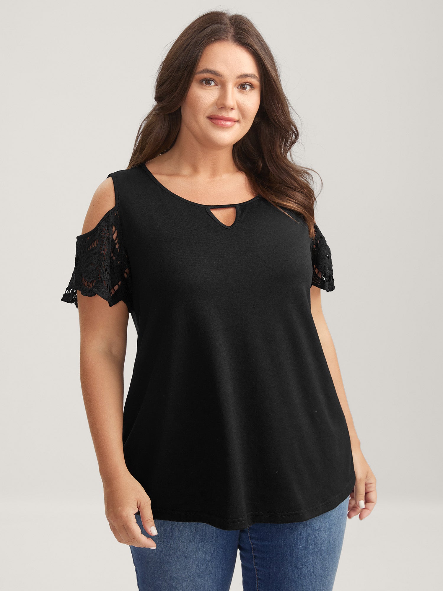 Sleeve Cut-Out Cold-Shoulder T-Shirt