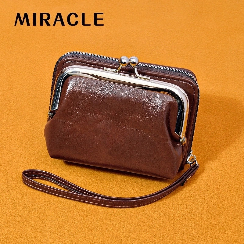 Women's Solid Color Pu Leather Zipper Coin Purses