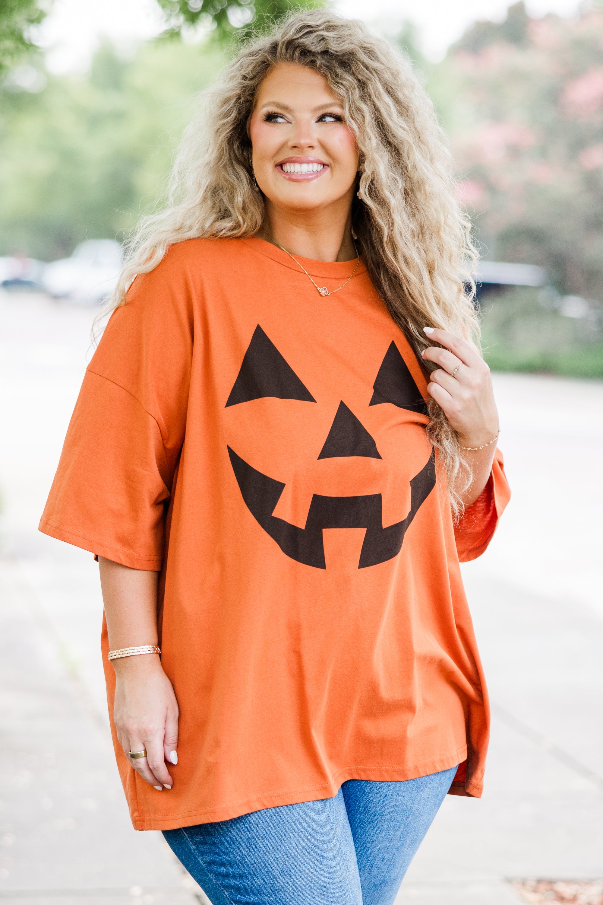 Oh My Pumpkin Boyfriend Tee. Rust