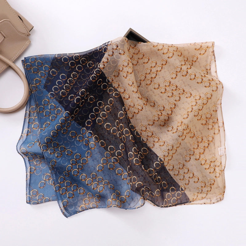 Women's Sweet Leaves Chiffon Silk Scarf
