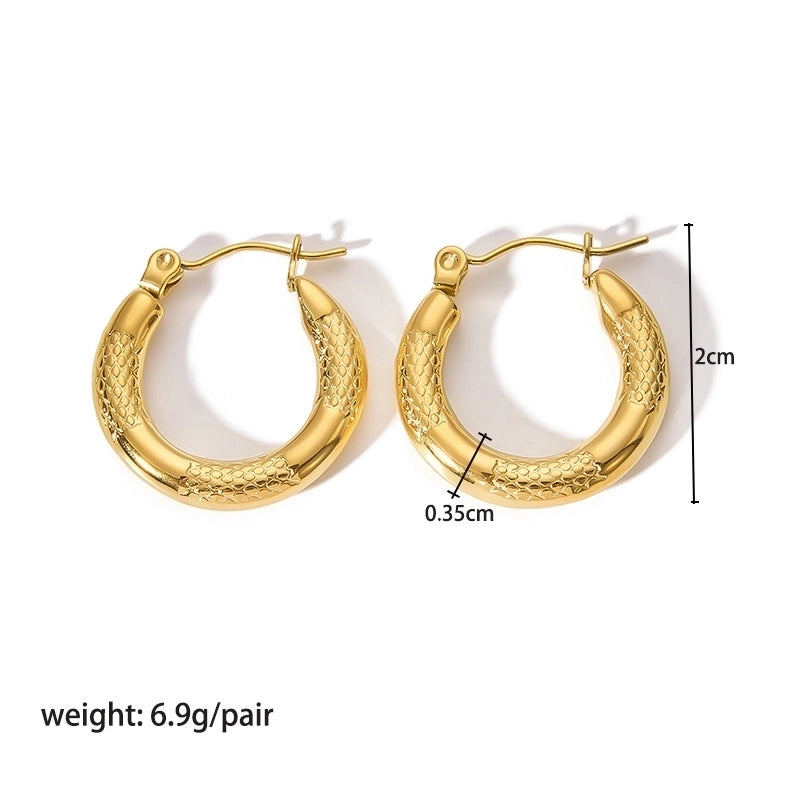 1 Pair Modern Style Round Heart Shape 304 Stainless Steel 18K Gold Plated Hoop Earrings