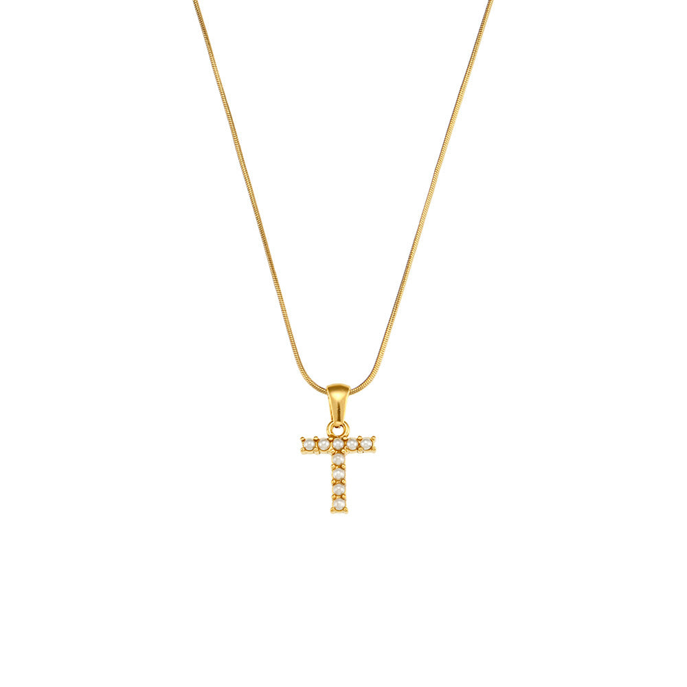 Fashion Letter Number Text Stainless Steel 18K Gold Plated Necklaces