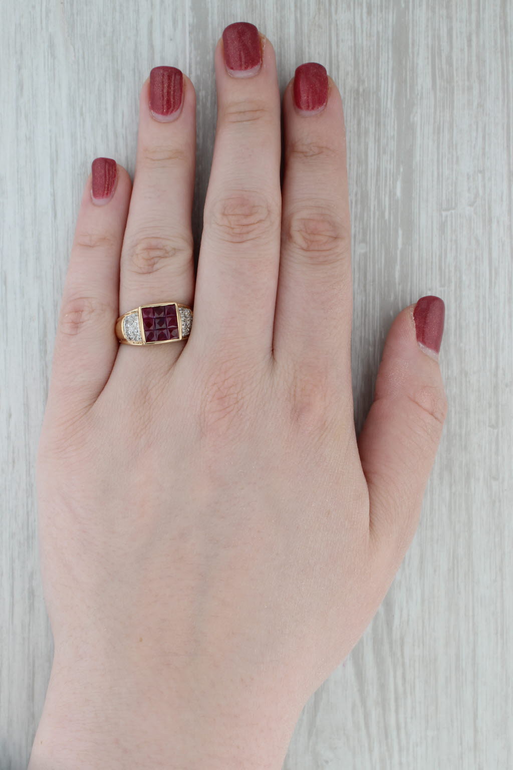 2.19ctw Ruby Diamond Ring 14k Yellow Gold Size 9