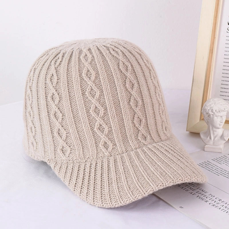 Colorful Crown Autumn Baseball Cap Women Acrylic Warm Cap Knitted Hat Solid Color Light Plate Fashion Hat New