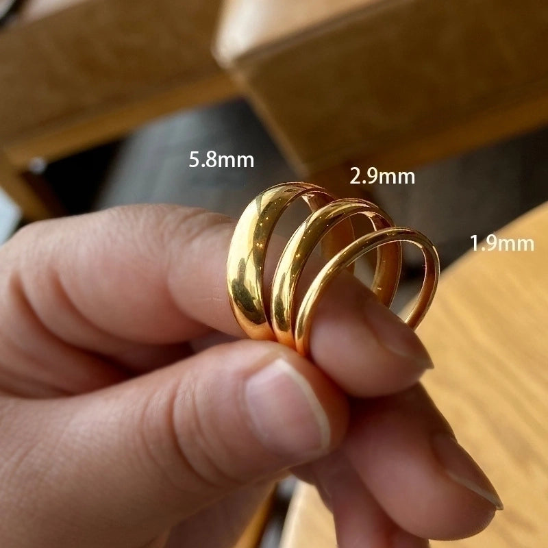 Minimalist Solid Color Titanium Steel Plating Rings 1 Piece