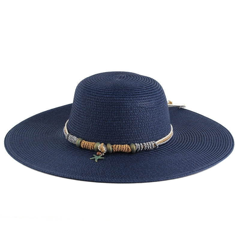 Women's Korean Style Solid Color Big Eaves Straw Hat