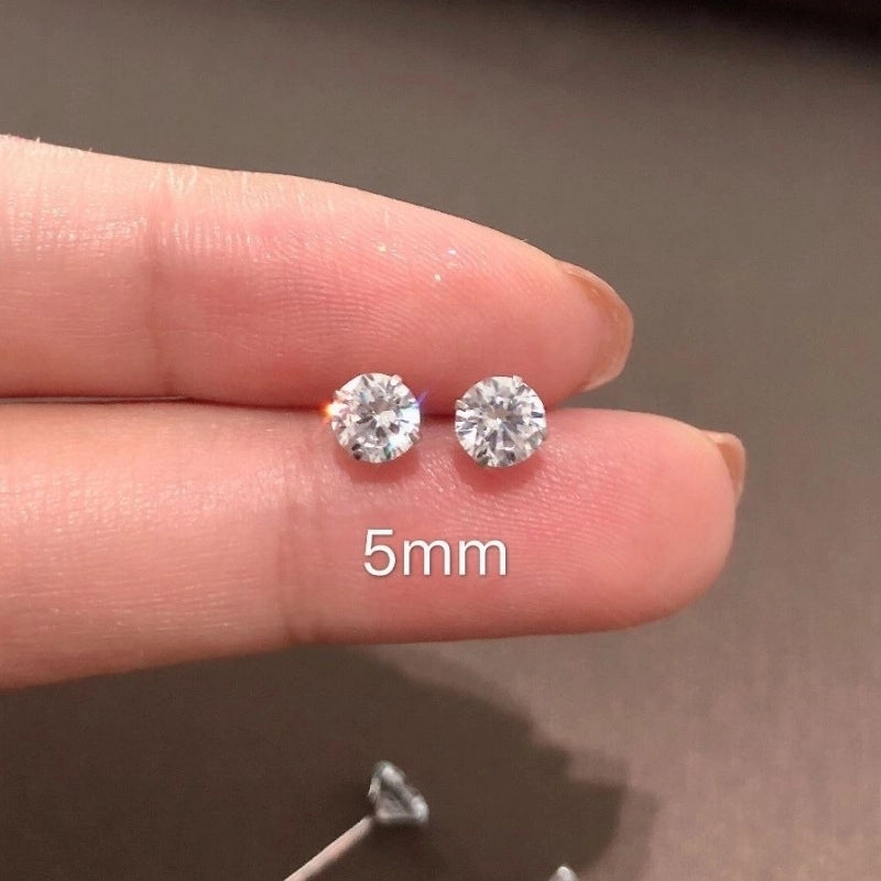 1 Pair Minimalist U Shape Plating Brass Zircon Ear Studs