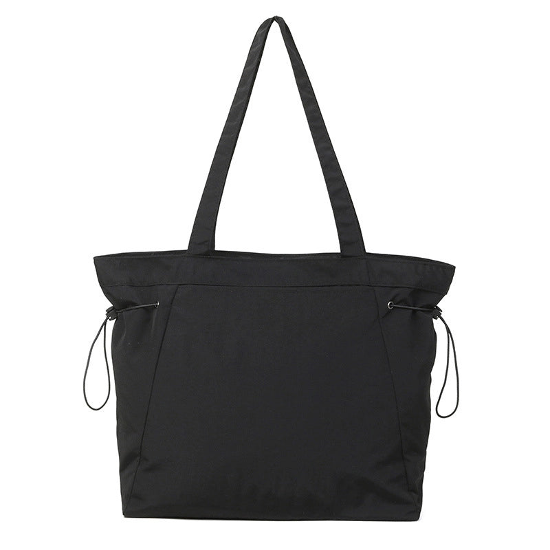 Women's Medium Nylon Solid Color Basic Classic Style Square Zipper Tote Bag