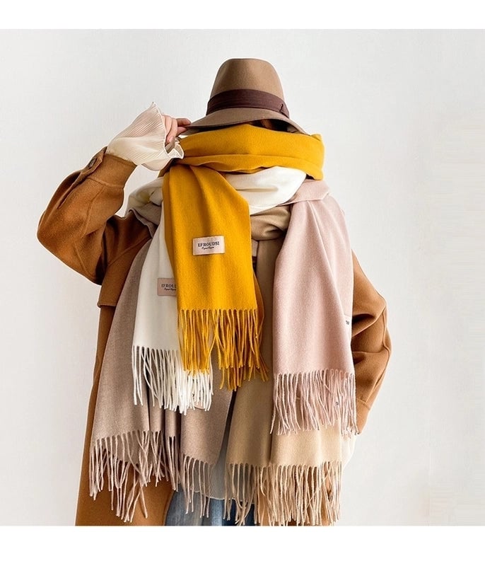 Women's Basic Minimalist Solid Color Imitation Cashmere Scarf