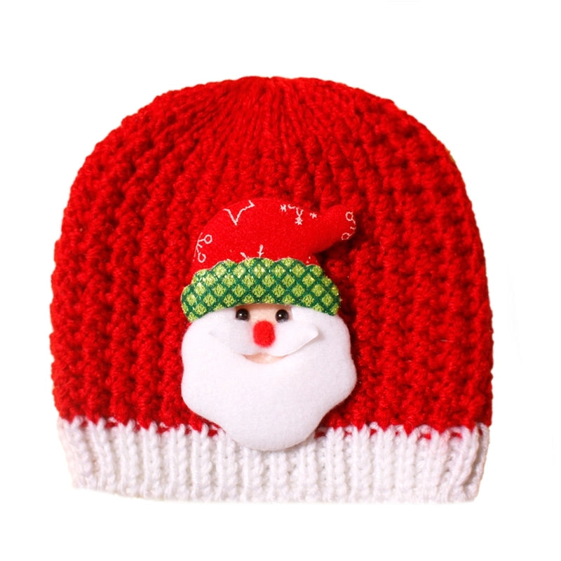 Children Unisex Cute Minimalist Santa Claus Snowman Elk Wool Cap