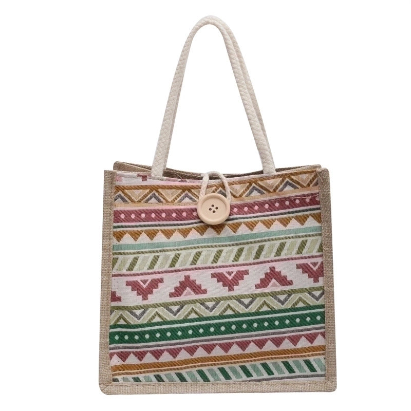 Women's Spring&summer Linen Basic Vacation Handbag Square Bag