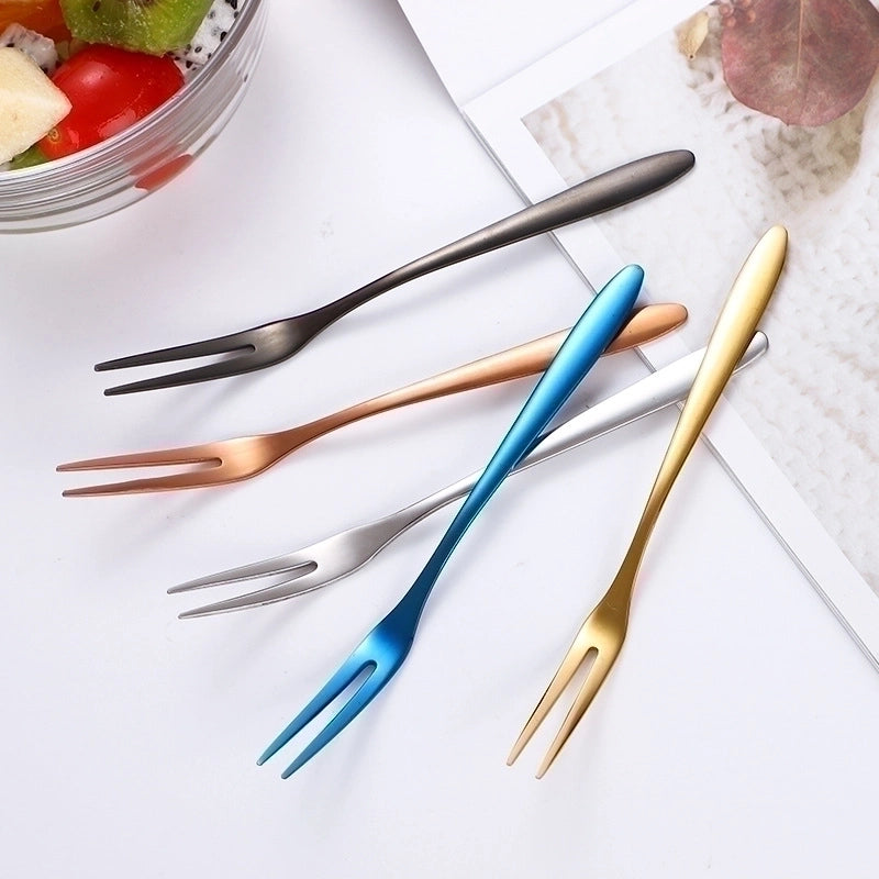 Casual Solid Color Stainless Steel Fruit Fork