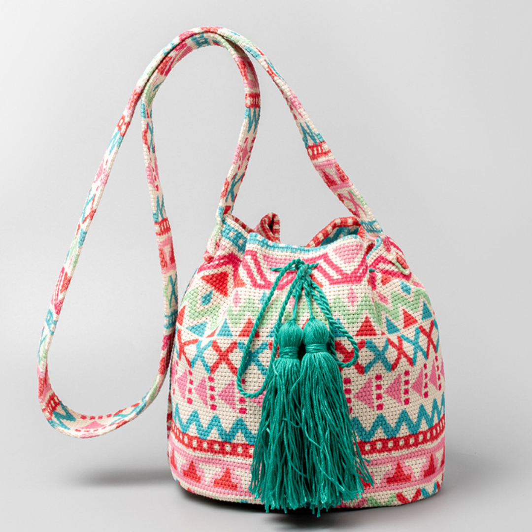 Bohemian Ethnic Style Canvas Bucket Bag