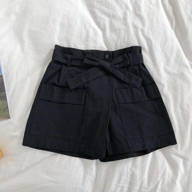 High Waist Shorts With Pockets And Waistband