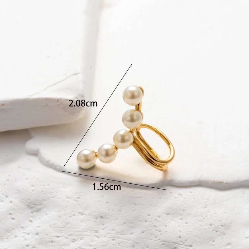 1 Piece Ear Cartilage Rings & Studs Minimalist Classic Style Heart Shape Pearl Flower Copper Inlay Zircon Ear Cartilage Rings & Studs