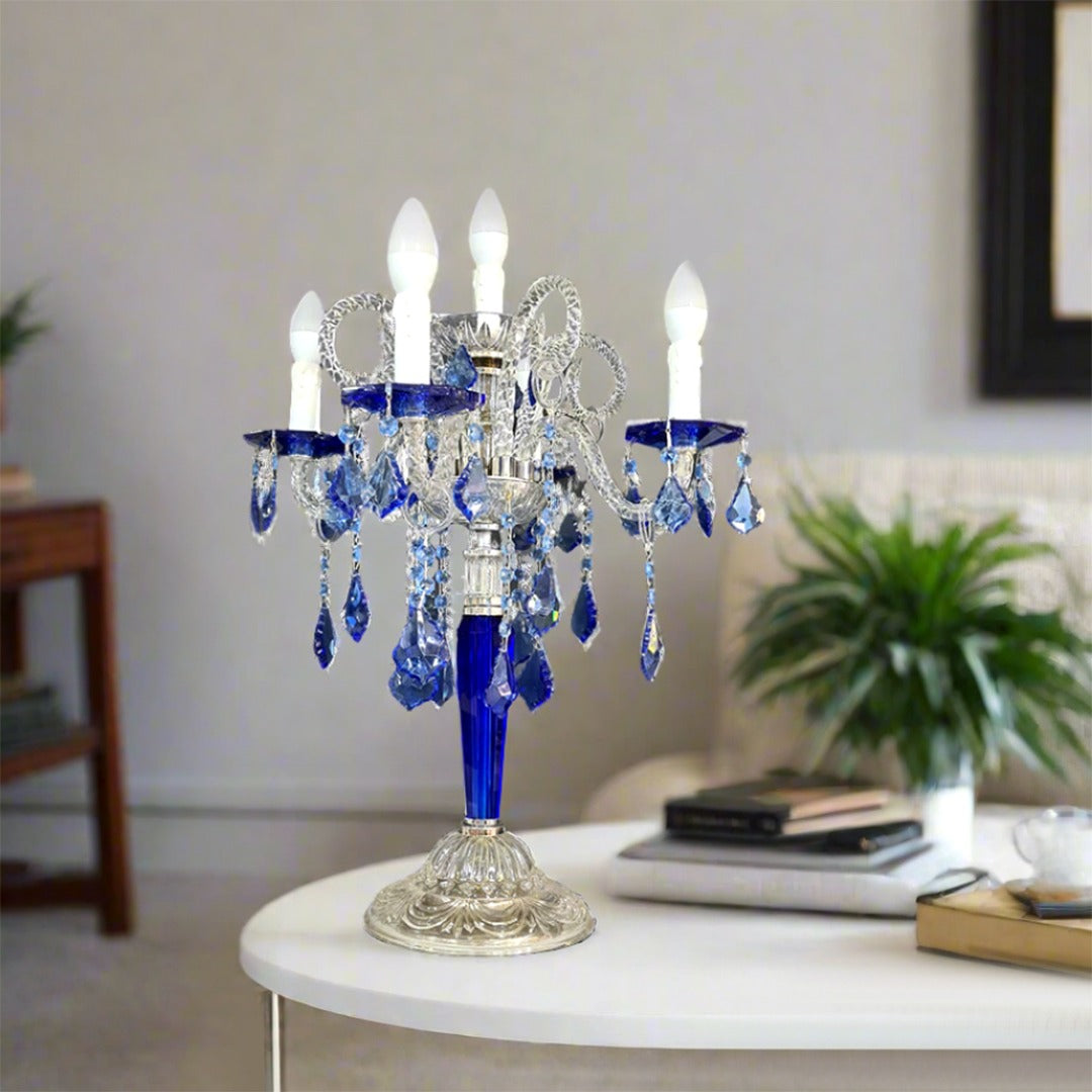 Blue Crystal Table Lamp