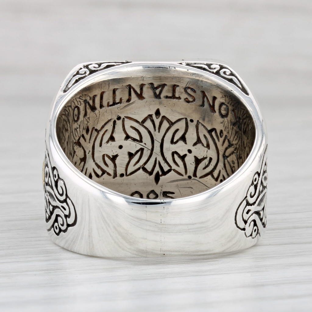 Konstantino Cross Ring Sterling Silver Bronze Size 10 Men's Signet