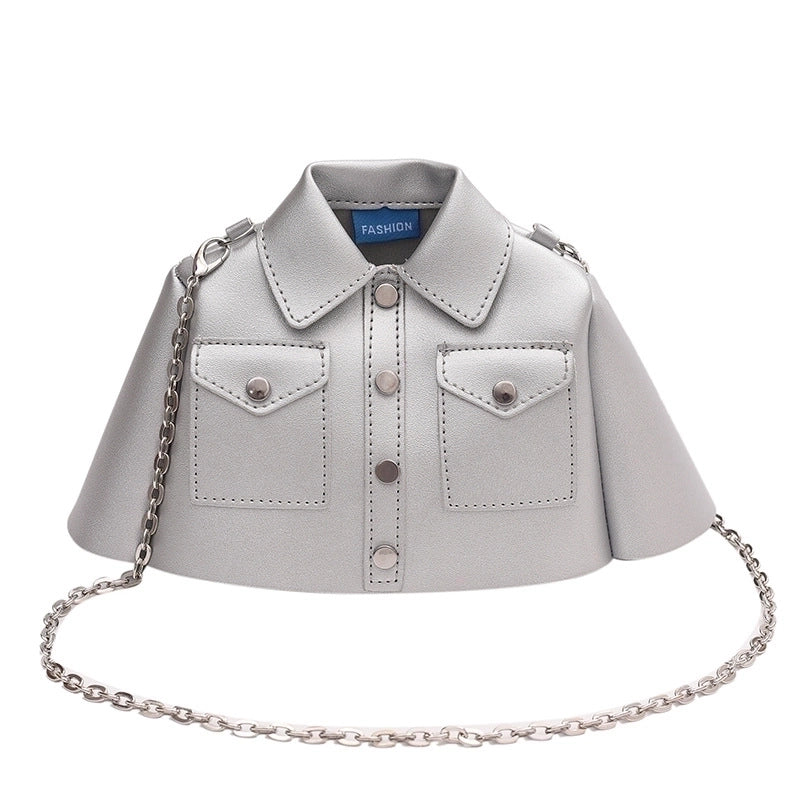 Women's Medium Pu Leather Solid Color Basic Streetwear Square Zipper Shoulder Bag Crossbody Bag Chain Bag