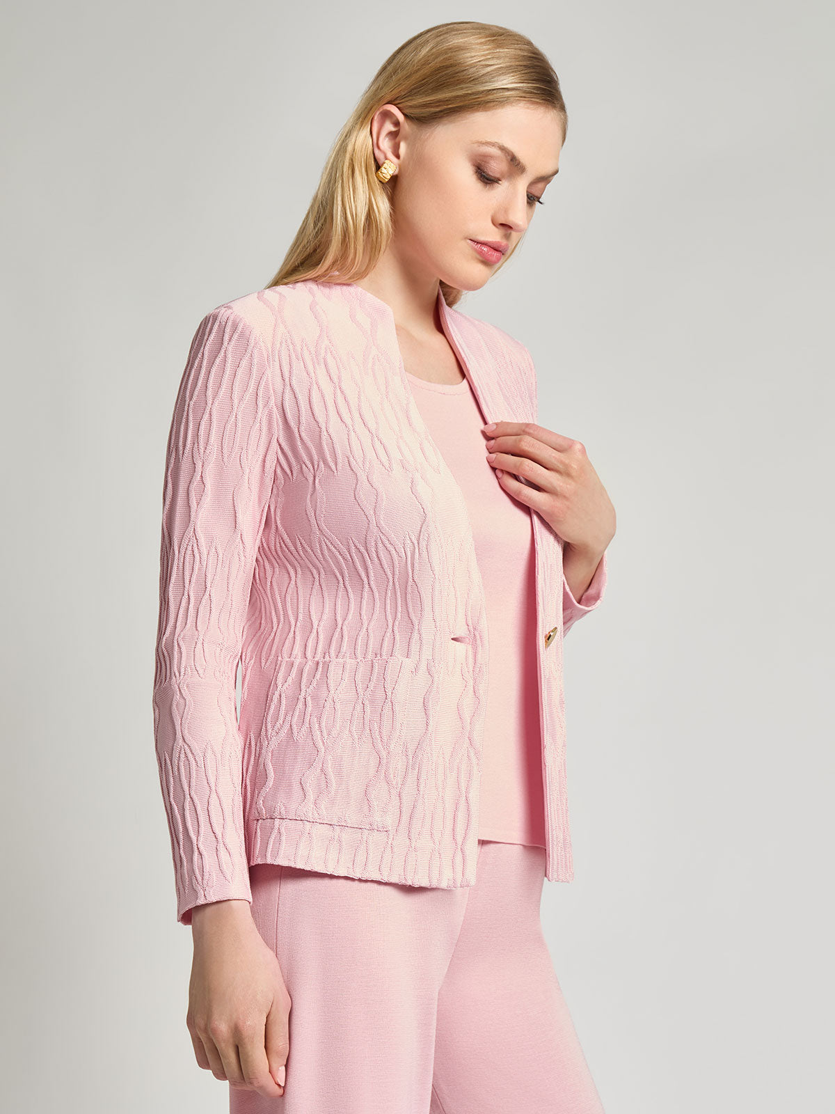 Tailored Raised Geometric Knit Jacket - Vanity Fit