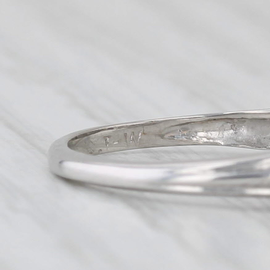 Vintage 0.10ctw Diamond Engagement Ring 14k White Gold Size 4.5