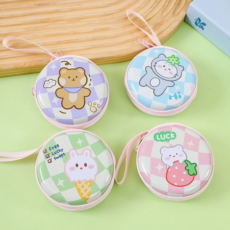 3 Pieces Women'S Cartoon Tinplate Zipper Coin Purses