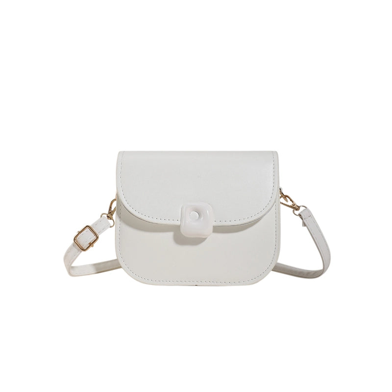 Women's Pu Leather Solid Color Streetwear Semicircle Flip Cover Shoulder Bag Crossbody Bag