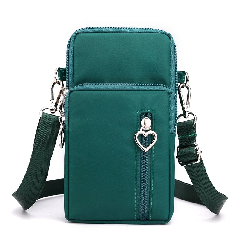 Women'S Nylon Solid Color Fashion Zipper Phone Wallet