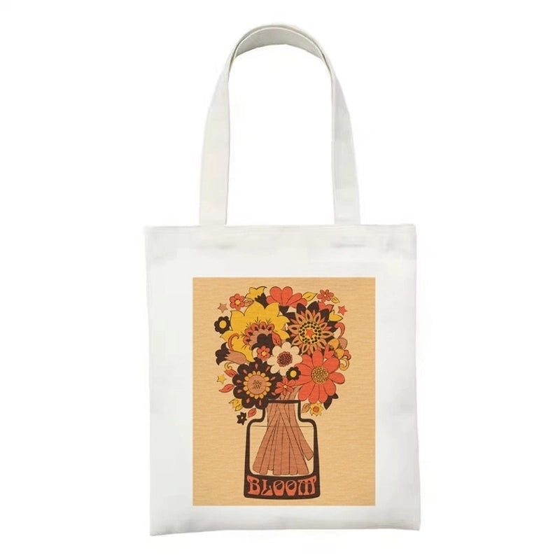 Women's Minimalist Flower Mushroom Shopping Bags