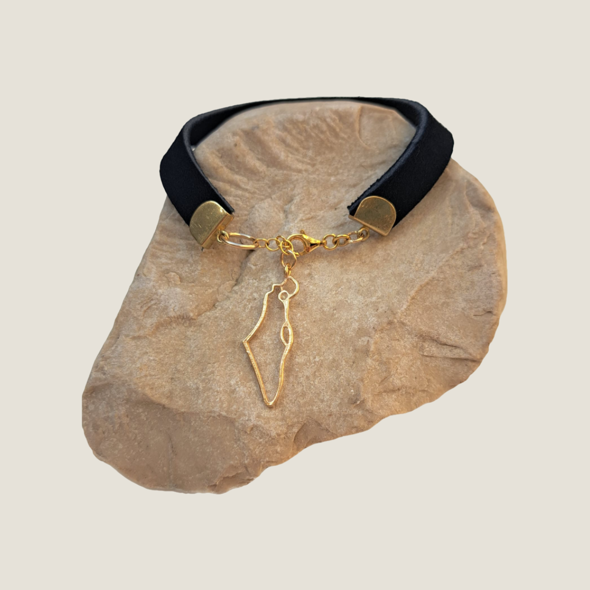 Leather Bracelet - Map Of Israel | Gold