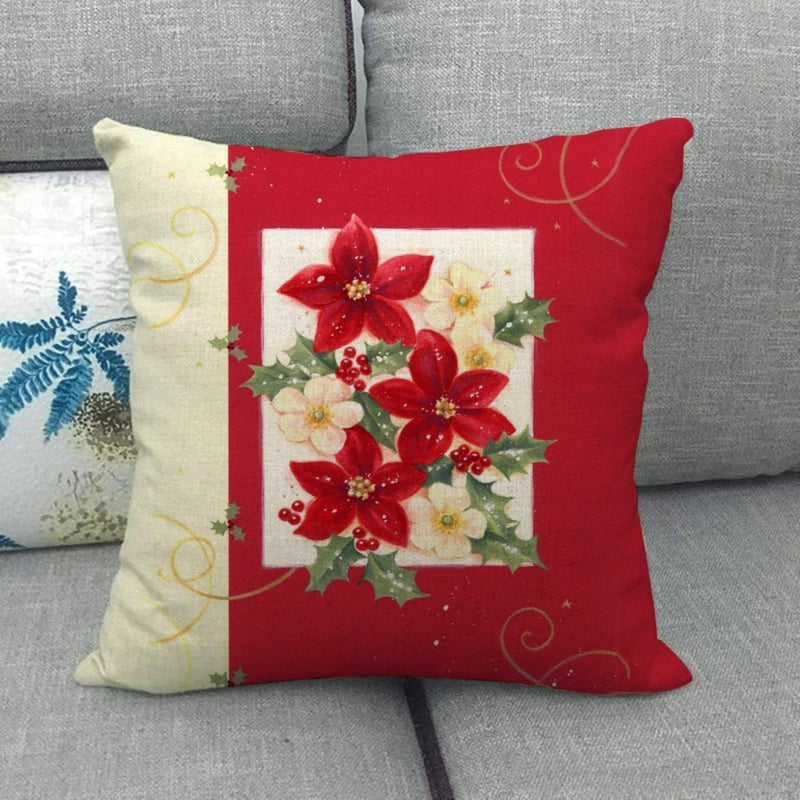 Christmas Casual Cartoon Linen Pillow Cases Couch & Sofa Decor