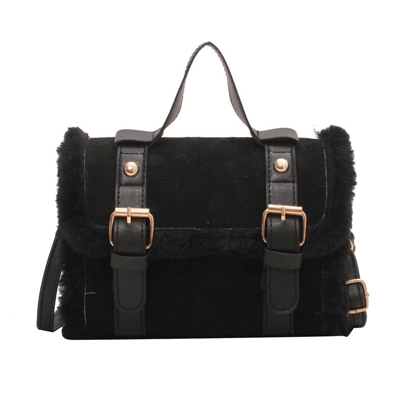 Bag Women's Summer New  Fashion Retro Plush Cylinder Handbag Women's Shoulder Crossbody Bag