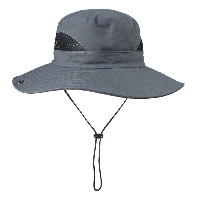 Unisex Minimalist Solid Color Elastic Drawstring Design Flat Eaves Sun Hat