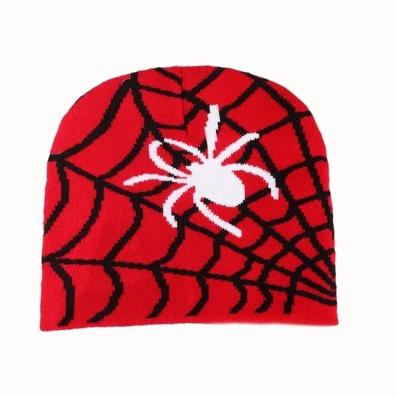 Unisex Hip-Hop Vintage Style Spider Spider Web Eaveless Wool Cap