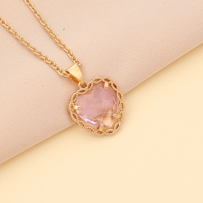 Women Heart Alloy Electroplating Necklaces