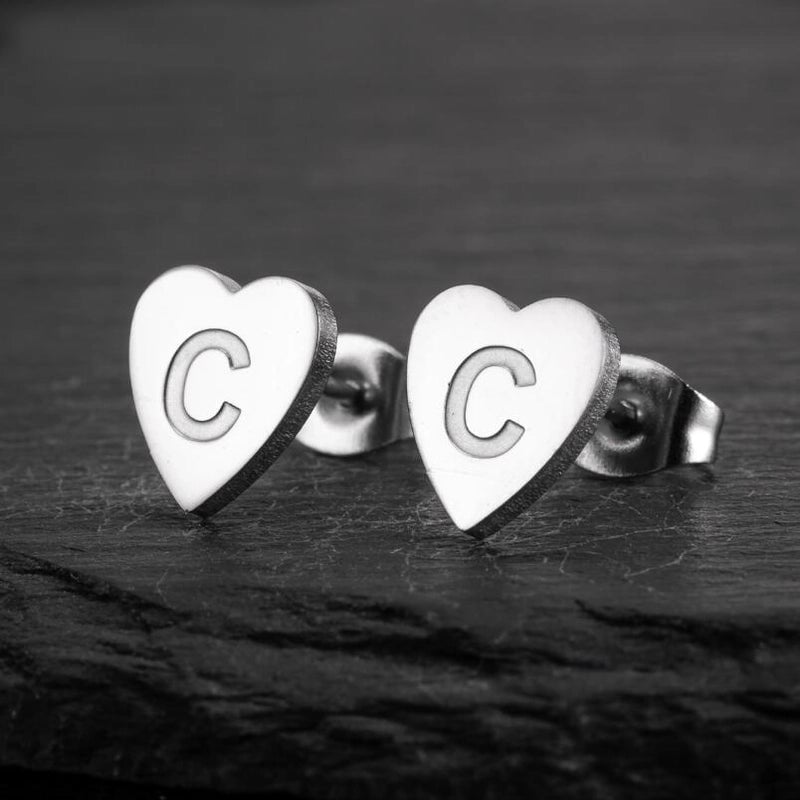 1 Pair Fashion Letter Heart Shape Plating 304 Stainless Steel 18K Gold Plated Ear Studs