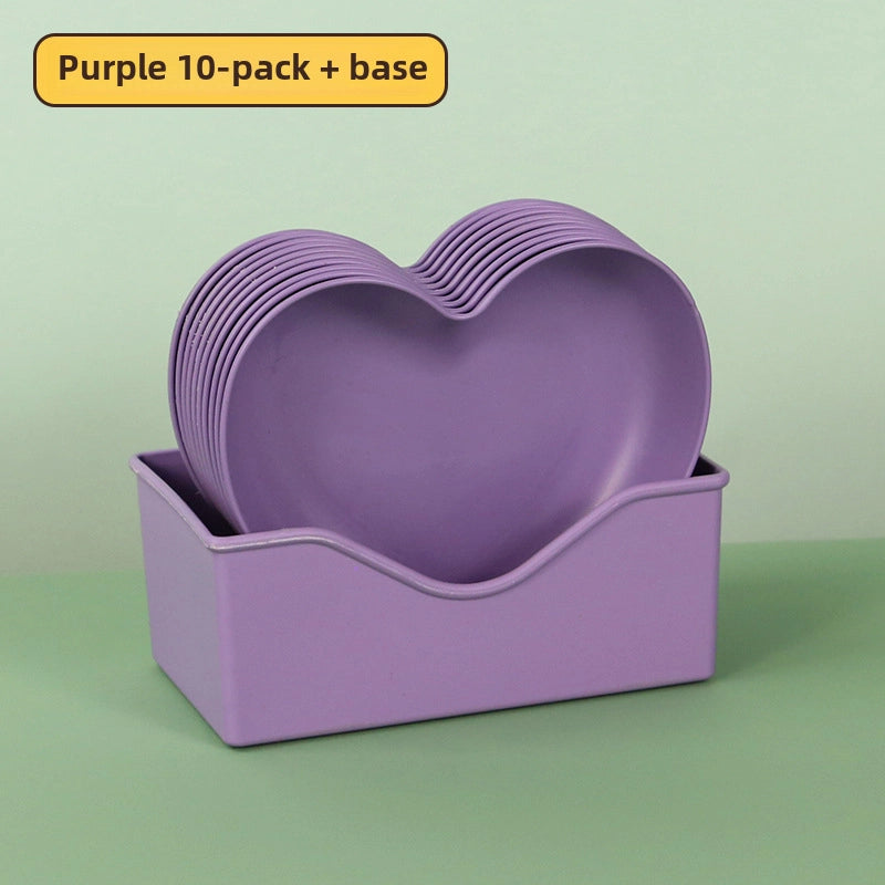 Source Creative Thickened Plastic Peach Heart-shaped Bone-spitting Plate Dist Plate Fruit Plate Nut Snack Plate