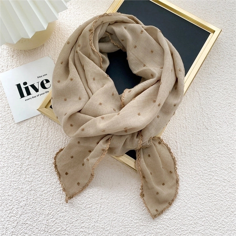 Semicircle Cotton And Linen Triangle Scarf Silk Scarf Fashion Wild Scarf Headscarf Decorative Scarf