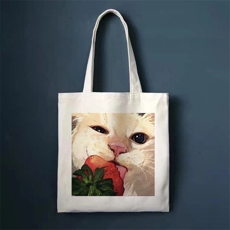 Women's Minimalist Cat Shopping Bags