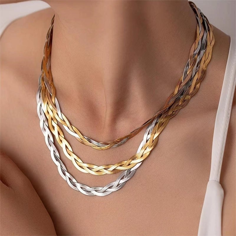 304 Stainless Steel 18K Gold Plated IG Style Modern Style Classic Style Solid Color Necklace