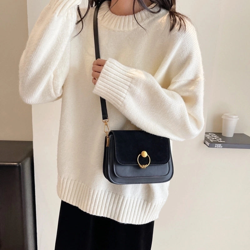 This Year's Popular Small Bag Women's Autumn And Winter Retro  New Fashion Frosted Shoulder Messenger Bag Women's Small Square Bag
