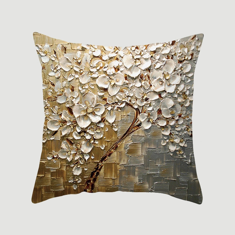 Modern Style Pastoral Letter Plant Linen Pillow Cases Couch & Sofa Decor