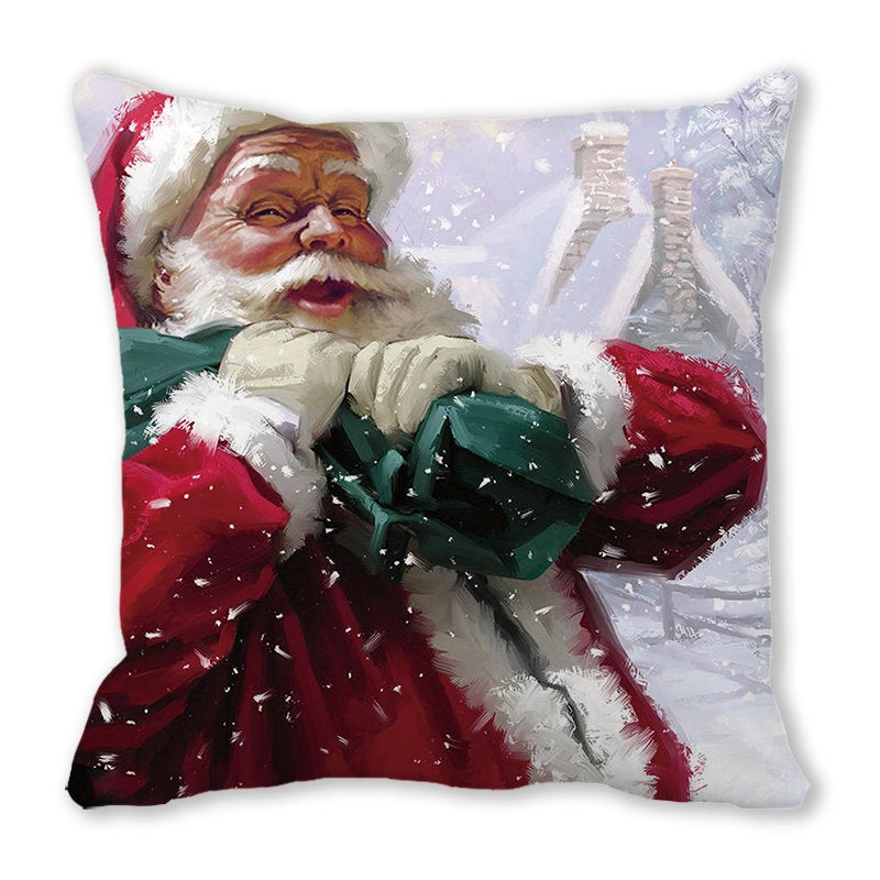 Christmas Pastoral Santa Claus Chemical Fiber Pillow Cases Couch & Sofa Decor