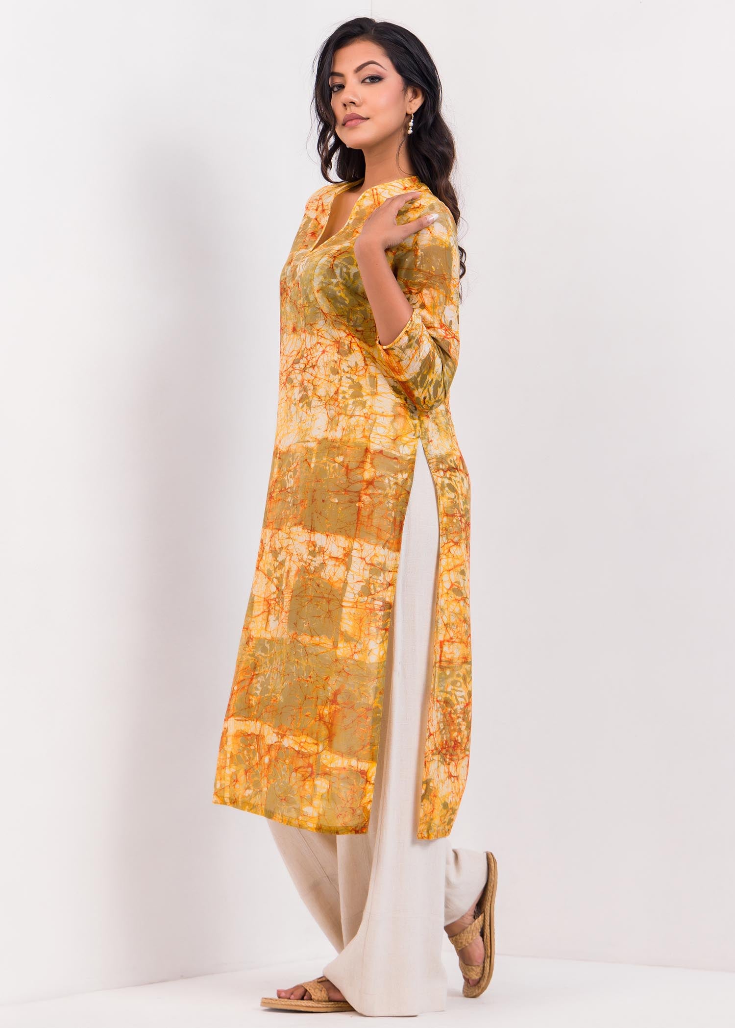 Batik Long Kurtha Top