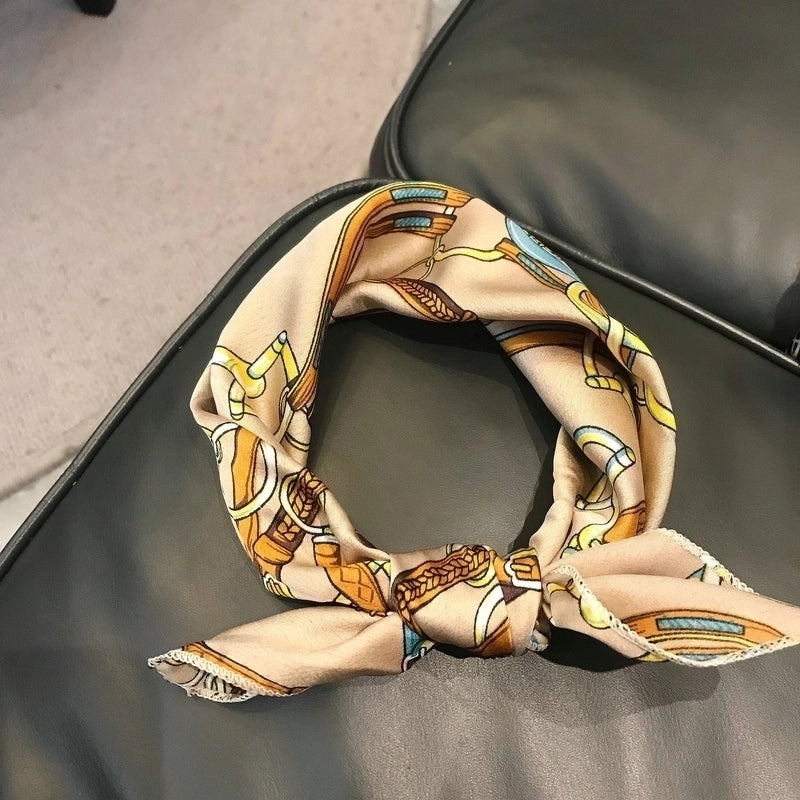 Women's Minimalist Color Block Polyester Silk Scarf