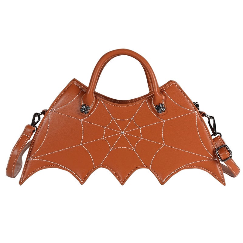 Halloween Women'S Medium Pu Leather Bat Fashion Zipper Handbag