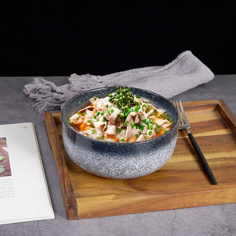 Ceramic Retro Soup Bowl Salad Bowl Dishes Dish Bowl Ramen Bowl Large Soup Household Bowl