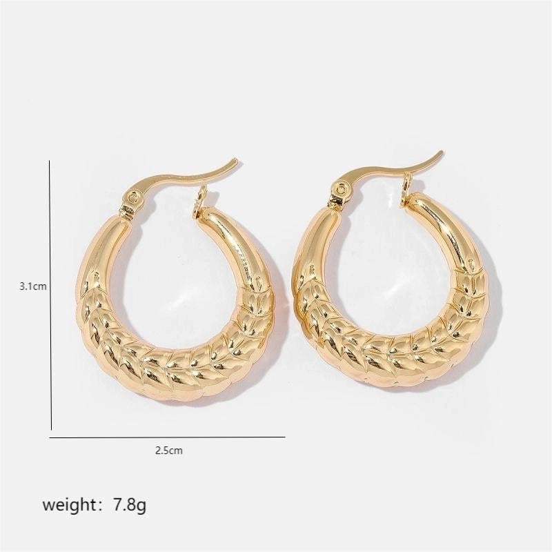 1 Pair Minimalist Solid Color Commute Geometric Semicircle Circle Plating Stainless Steel 18K Gold Plated Earrings