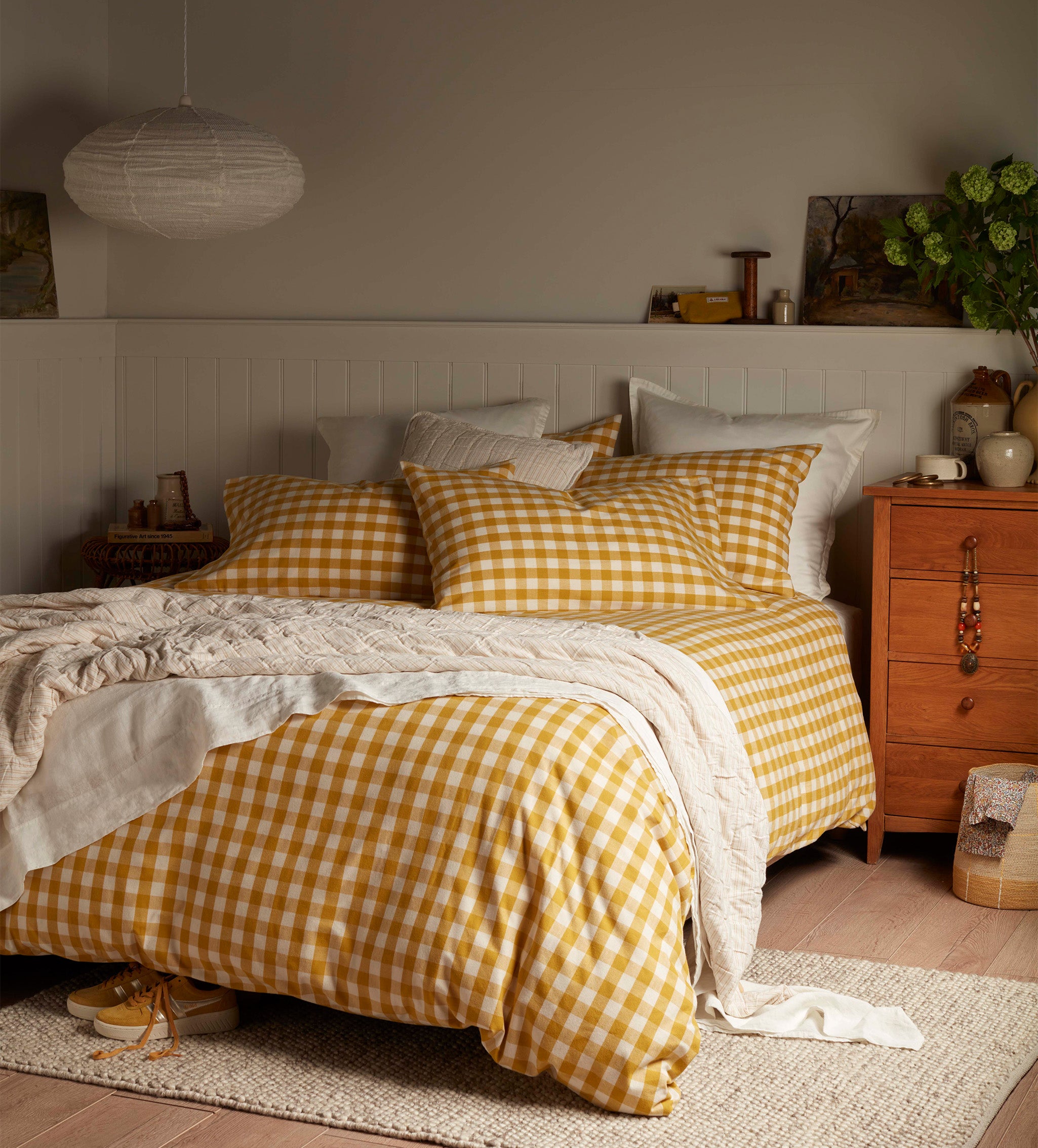 Gingham Brushed 100% Organic Cotton Duvet Cover